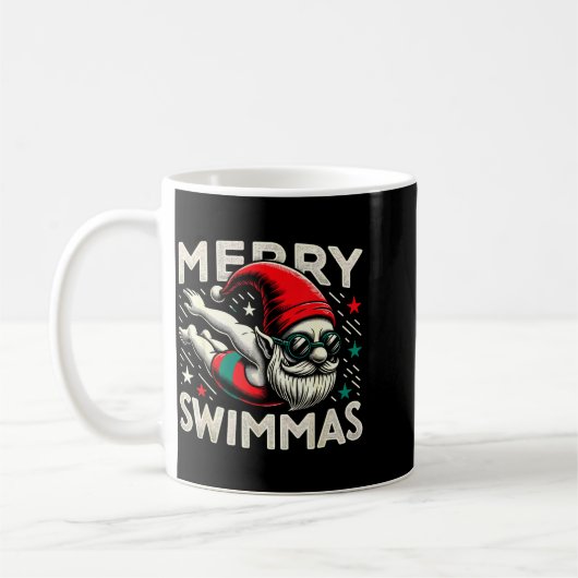 Swimming Gnome, Merry Swimmas, Swimmer Christmas Kaffeetasse (Links)