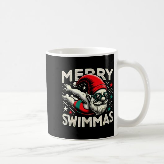 Swimming Gnome, Merry Swimmas, Swimmer Christmas Kaffeetasse (Rechts)