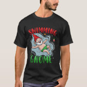 Swimming Gnome Swimmer Pool Xmas Holiday Christmas T-Shirt (Vorderseite)