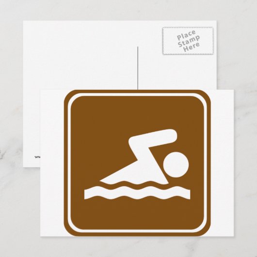 Swimming Highway Schild Postkarte (Vorne/Hinten)