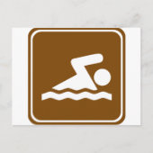 Swimming Highway Schild Postkarte (Vorderseite)