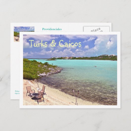 "SWIMMING IN TURKS & CAICOS" POSTCARD POSTKARTE (Vorne/Hinten)