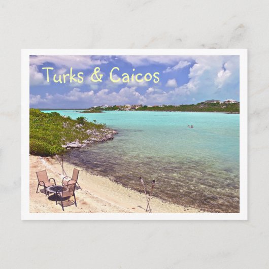"SWIMMING IN TURKS & CAICOS" POSTCARD POSTKARTE (Vorderseite)
