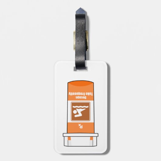 Swimming Is My Drug Gepäckanhänger (Rückseite vertikal)