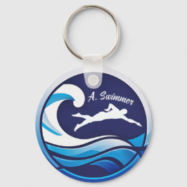 Swimming logo Personalize with name Schlüsselanhänger