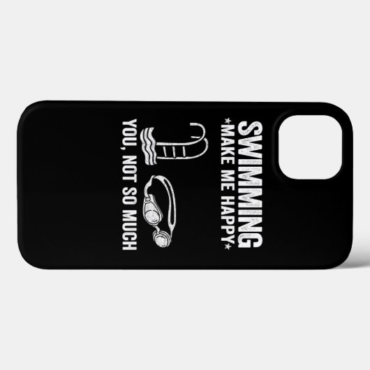 Swimming Make Me Happy Swimmer Team Gift Funny Case-Mate iPhone Hülle (Rückseite (Horizontal))