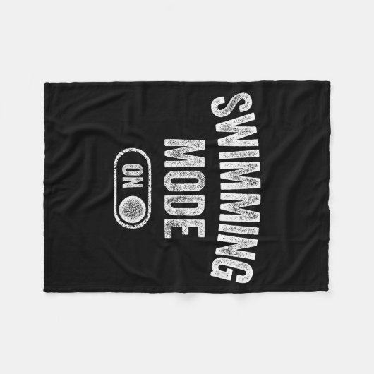 Swimming Mode On Funny Swimmer Gift Diver Coach Fleecedecke (Vorderseite (Horizontal))