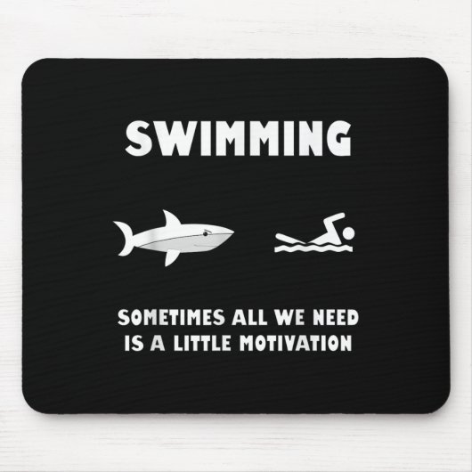 Swimming Motivation Shark Chase Funny Shark  Mousepad (Vorne)