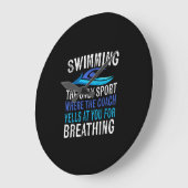 Swimming Only Sport Where  Coach Swimmer Gifts Große Wanduhr (Winkel)