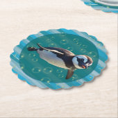 Swimming Penguin Paper Coasters Untersetzer (angewinkelt)