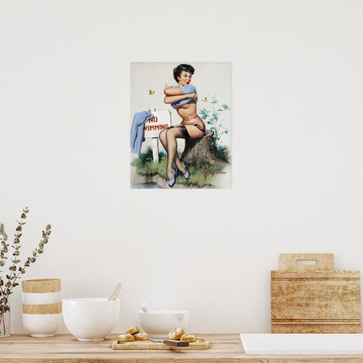 Swimming Pin Up Poster (Küche)