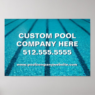 Swimming Pool Company Custom Marketing Poster