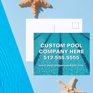 Swimming Pool Company Custom Marketing Postkarte