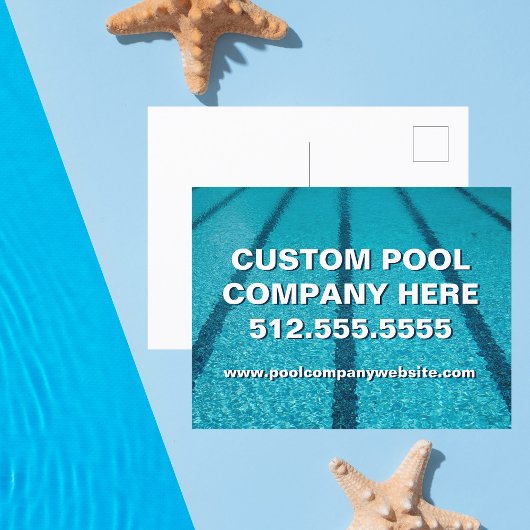 Swimming Pool Company Custom Marketing Postkarte