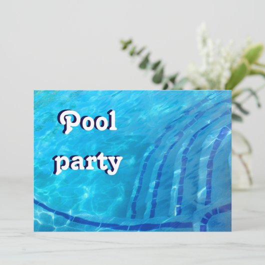 Swimming Pool Einladung (Stehend Vorderseite)