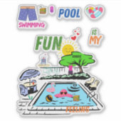 Swimming Pool Fun Aufkleber (Vorderseite)