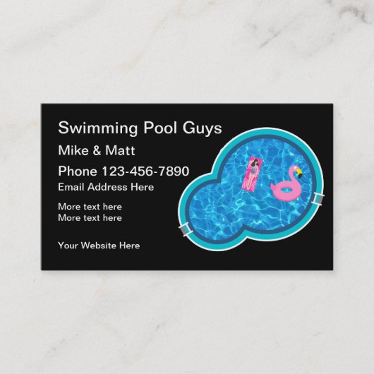 Swimming Pool Fun Business Cards Visitenkarte (Vorderseite)