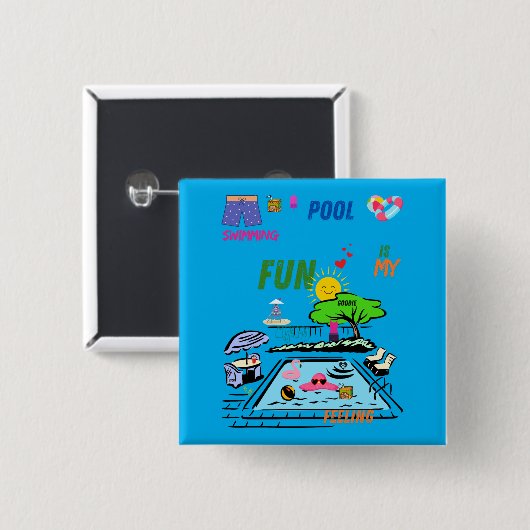 Swimming Pool Fun Button (Vorne & Hinten)
