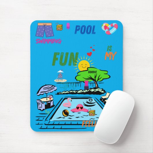 Swimming Pool Fun Mousepad (Mit Mouse)