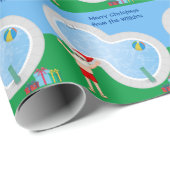 Swimming Pool Santa Claus Weihnachten Geschenkpapier (Rolleneckpunkt)