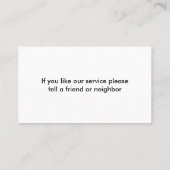 Swimming Pool Service Business Cards Visitenkarte (Rückseite)