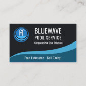 Swimming Pool Service QR Code Professional Visitenkarte (Vorderseite)
