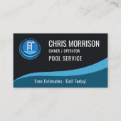 Swimming Pool Service QR Code Visitenkarte (Vorderseite)