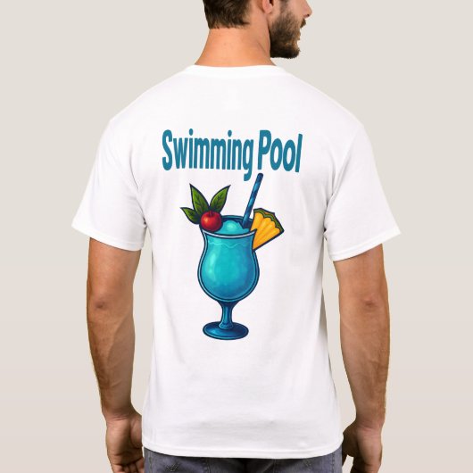 Swimming Pool T-Shirt – Retro Tropical Cocktail (Rückseite)