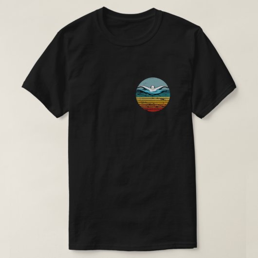 Swimming Retro Vintage Circle 80s Swim T-Shirt (Design vorne)