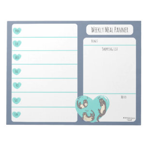 Swimming River Otter Weekly Meal Planer Notizblock