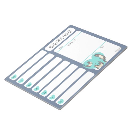 Swimming River Otter Weekly Meal Planer Notizblock (angewinkelt)