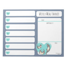 Swimming River Otter Weekly Meal Planer Notizblock