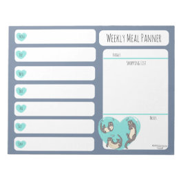 Swimming River Otter Weekly Meal Planer Notizblock