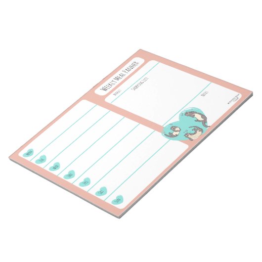 Swimming River Otter Weekly Meal Planer Notizblock (angewinkelt)