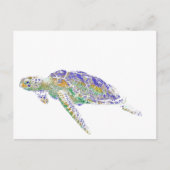 Swimming Sea Turtle Moderne Kunst Postkarte (Vorderseite)