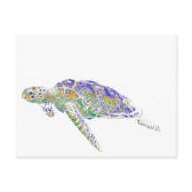 Swimming Sea Turtle Moderne Kunst