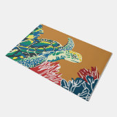 Swimming Sea Turtle Summer Doormat, Neues Zuhause  Fußmatte (Schrägansicht)