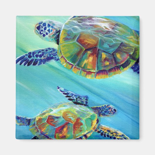 Swimming Sea Turtles Magnet (Vorne)