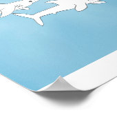 Swimming Sharks Poster (Ecke)