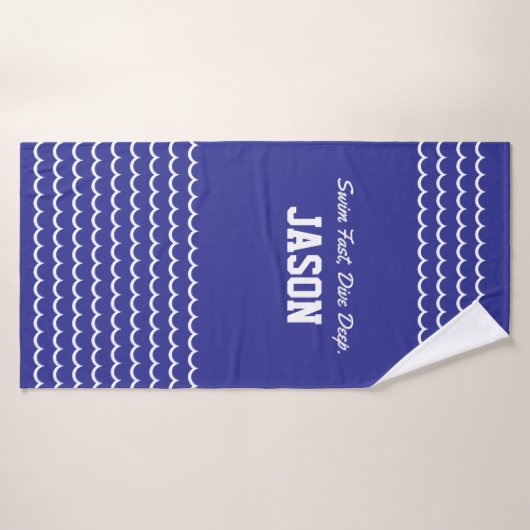 Swimming Sport Towel – Swim Fast, Dive Deep | Swim Badehandtuch (Badehandtuch)