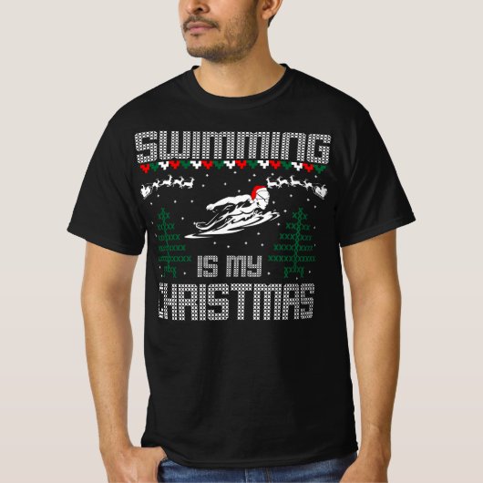 Swimming Sports Outdoors Is My Christmas Gift T-Shirt (Vorderseite)