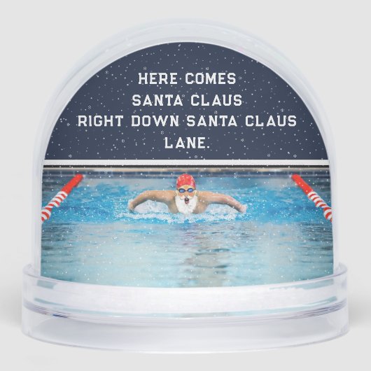 Swimming Swimmer Christmas Holiday Gift Snow Globe Schneekugeln (Vorderseite)