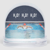 Swimming Swimmer Christmas Holiday Gift Snow Globe Schneekugeln (Rückseite)