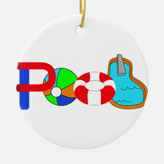 Swimmingpool Keramik Ornament (Vorne)