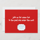 Swimmingpool-Party - roter Zickzack Geburtstag Einladung (Rückseite)