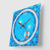 Swimmingpool Suare Wanduhr (Winkel)