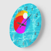 Swimmingpool-Wasserball Große Wanduhr (Winkel)