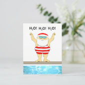 Swimmingpool Weihnachten Postkarte (Stehend Vorderseite)
