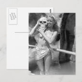 Swimsuit Beauty ! Schwarz-Weiß-Foto Postkarte (Vorne/Hinten)