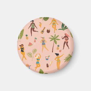 Swimsuit Ladys: Tropischer Vintager Tanz Magnet